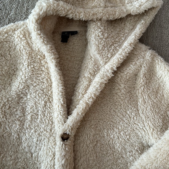 Volcom Teddy bear fuzzy hooded button up jacket - Picture 2 of 3